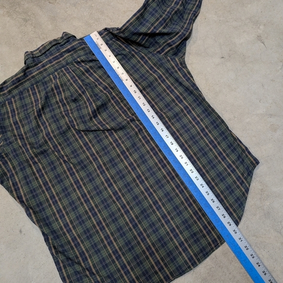 VTG Ralph Lauren Button Up Shirt Plaid Mens XL Green Blue - Picture 6 of 6
